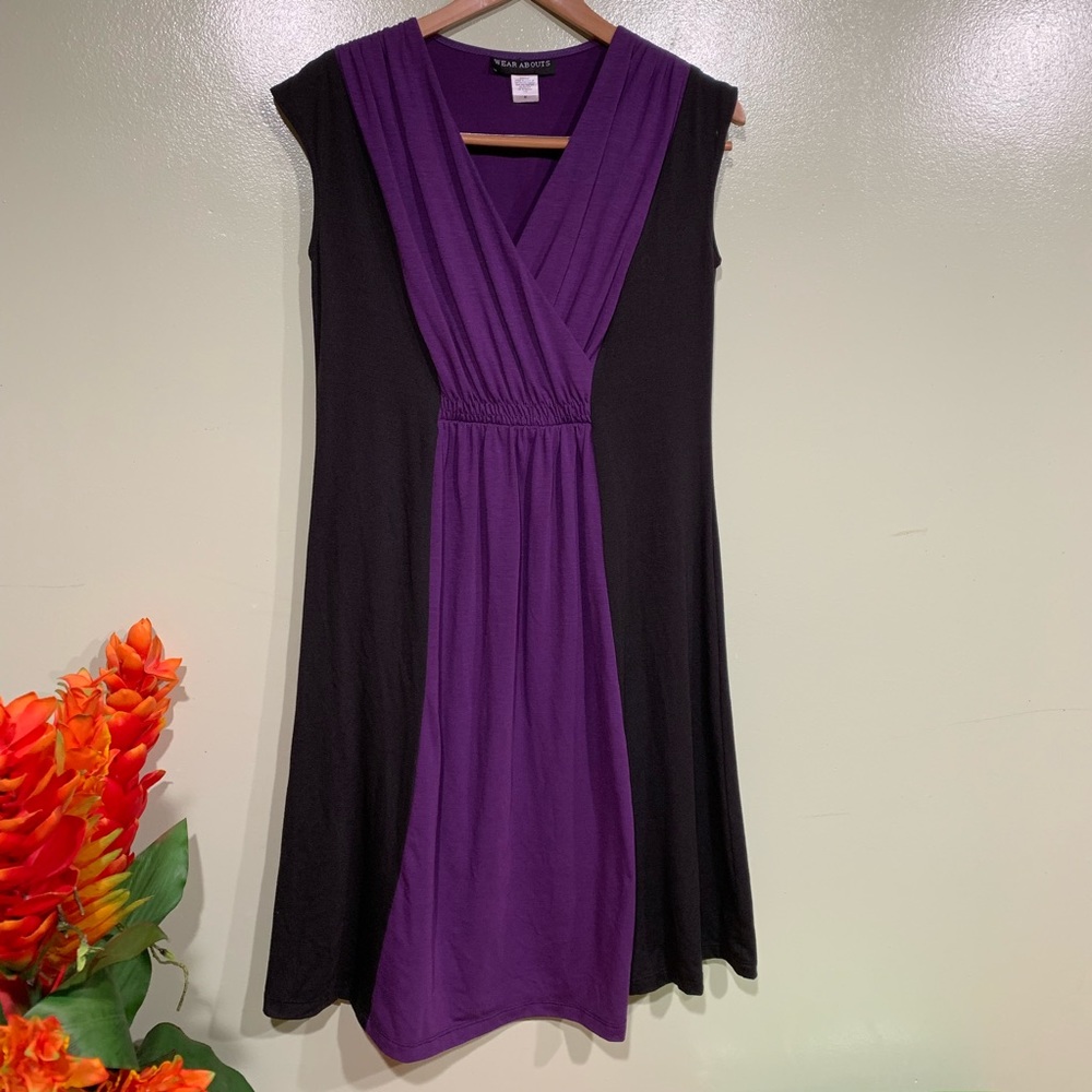 Wear Abouts  Black And Plum Purpled Dress